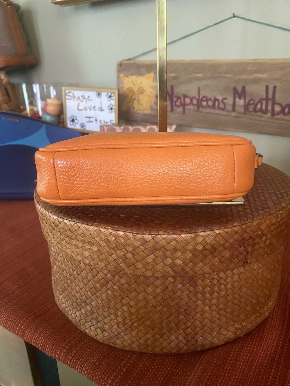 Coach Nolita Pebbled Leather Zip Mini Purse Wristlet Orange #6386 - Picture 8 of 11